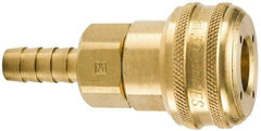 Parker - Hose Barb Industrial Pneumatic Hose Coupler - Brass, 3/4" Body Diam, 1/2" Hose ID - Exact Industrial Supply