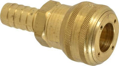 Parker - Hose Barb Industrial Pneumatic Hose Coupler - Brass, 3/4" Body Diam, 3/4" Hose ID - Exact Industrial Supply