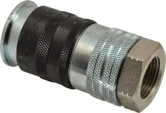 Parker - 3/4-14 Female NPTF Industrial Pneumatic Hose Coupler - Steel, 3/4" Body Diam - Exact Industrial Supply