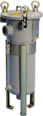 Parker - 2 Inch Pipe, FNPT End Connections, 18 Inch Long Cartridge, 60.56 Inch Long, Cartridge Filter Housing with Pressure Relief - 2 Cartridges, 50 Max GPM Flow Rate, 150 psi Max Working Pressure - Exact Industrial Supply