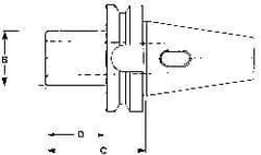 Kennametal - BT50 Taper, 4.1339" Projection, Taper Adapter - 2.7559" Body Diam, Taper Shank - Exact Industrial Supply