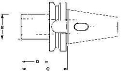 Kennametal - BT40 Outside Taper, 4MT Inside Taper, BT to Morse Taper Adapter - 95mm Projection, 48.01mm Nose Diam, 160.4mm OAL - Exact Industrial Supply