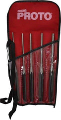 Proto - 5 Piece, 5/32 to 5/16", Pin Punch Set - Round Shank, Comes in Pouch - Exact Industrial Supply