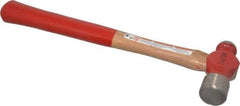 Proto - 1 Lb Head Ball Pein Hammer - Wood Handle with Red Laquer Grip, 14-1/2" OAL - Exact Industrial Supply