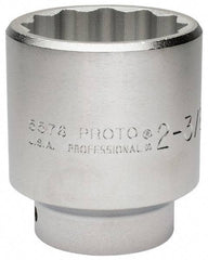 Proto - 2-3/8", 3/4" Drive, Standard Hand Socket - 12 Points, 3-43/64" OAL, Chrome Finish - Exact Industrial Supply