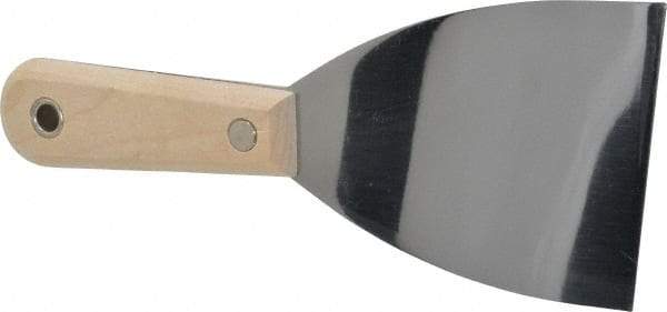 Stanley - Flexible Steel 1-Edge Scraper - 3" Blade Width x 3-5/8" Blade Length, 3-7/8" Long Hardwood Handle - Exact Industrial Supply