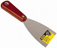 Stanley - Stiff Steel 1-Edge Scraper - 3" Blade Width x 3-5/8" Blade Length, 3-7/8" Long Hardwood Handle - Exact Industrial Supply