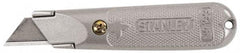 Stanley - Fixed Utility Knife - Aluminum Handle, 3 Blades Included - Exact Industrial Supply
