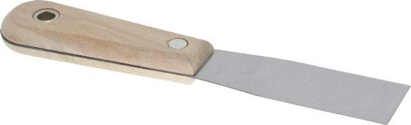 Stanley - 1-1/4" Wide Steel Putty Knife - Flexible, Hardwood Handle, 7-1/2" OAL - Exact Industrial Supply