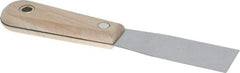 Stanley - 1-1/4" Wide Steel Putty Knife - Flexible, Hardwood Handle, 7-1/2" OAL - Exact Industrial Supply
