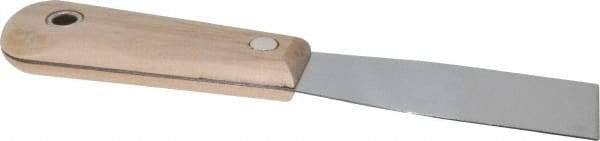 Stanley - 1-1/4" Wide Steel Putty Knife - Stiff, Hardwood Handle, 7-1/2" OAL - Exact Industrial Supply