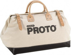 Proto - White Canvas/Vinyl Tool Bag - 20" Wide x 10-1/4" Deep x 2" High - Exact Industrial Supply