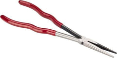 Proto - 11-9/16" OAL, 2-13/16" Jaw Length x 23/32" Jaw Width, Long Nose Chain Nose Pliers - Smooth Jaw, Needle Nose Head, Plastisol Handles - Exact Industrial Supply