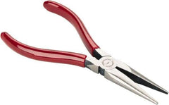 Proto - 6-5/8" OAL, 1-7/8" Jaw Length x 11/16" Jaw Width, Long Nose Chain Nose Pliers - Serrated Jaw, Standard Head, Plastisol Handles - Exact Industrial Supply