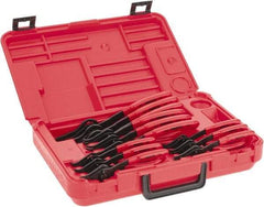 Proto - 12 Piece, Retaining Ring Pliers Set - 5-7/8, 5-3/4, 5-11/16, 5-7/8, 5-3/4, 5-11/16, 7-1/2, 7-3/8, 7-1/8, 9-1/4, 9 & 8-5/8" OAL - Exact Industrial Supply