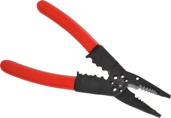 Proto - 22 to 10 AWG Capacity Wire Stripper/Crimper - 8-1/4" OAL, Plastisol Handle - Exact Industrial Supply