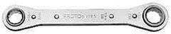 Proto - 19mm x 21mm 12 Point Ratcheting Box Wrench - 9-1/4" OAL, Steel - Exact Industrial Supply
