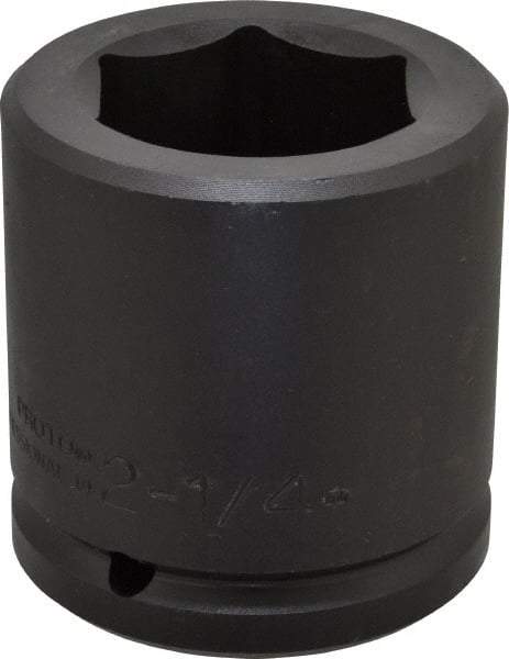 Proto - 1-1/2" Drive 2-1/4" Standard Impact Socket - 6 Points, 3-3/4" OAL - Exact Industrial Supply