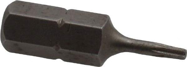 Irwin - 1/4" Drive T6 Torx Screwdriver Bit - 1" OAL, Insert Bit - Exact Industrial Supply