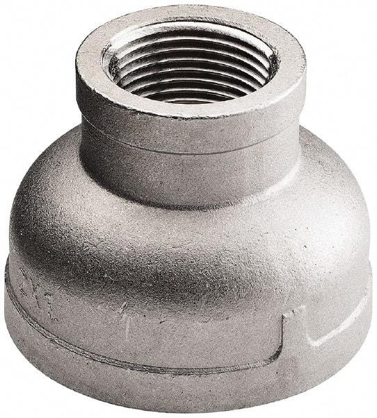 Merit Brass - 2 x 3/4" Grade 316 Stainless Steel Pipe Reducer Coupling - FNPT x FNPT End Connections, 150 psi - Exact Industrial Supply