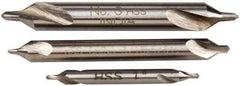 Sherline - 3 Piece, #1 to 3, 1/8 to 1/4" Body Diam, 3/64 to 7/64" Point Diam, Plain Edge, High Speed Steel Combo Drill & Countersink Set - Double End - Exact Industrial Supply