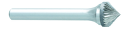 SK-7 -- 19mm x 90mm LOC x 6mm Shank x 50mm OAL 90 Degree Cone Carbide Medium Tough Cut Burr - Exact Industrial Supply