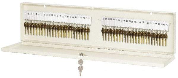 Master Lock - 48 Keys, Almond Key Storage Cabinet - 28-3/4" Wide x 1-3/4" Deep x 7-1/2" High - Exact Industrial Supply