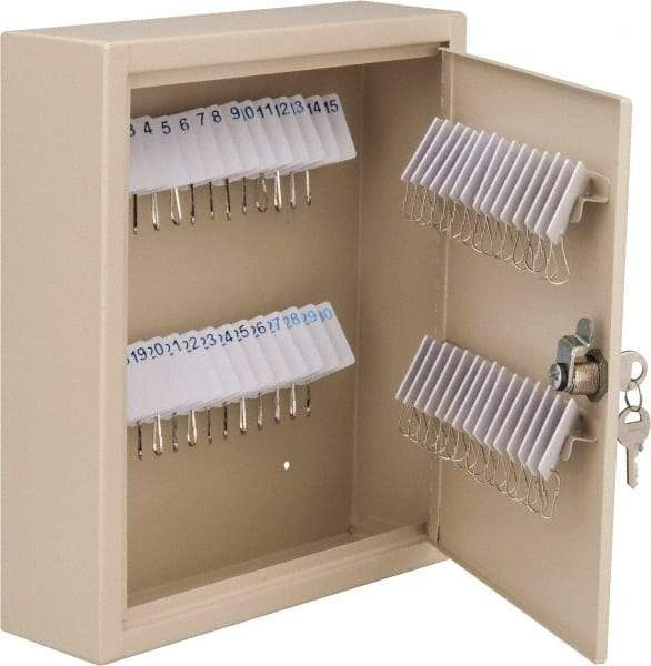 Master Lock - 60 Keys, Almond Key Storage Cabinet - 10-3/4" Wide x 3" Deep x 12-1/4" High - Exact Industrial Supply