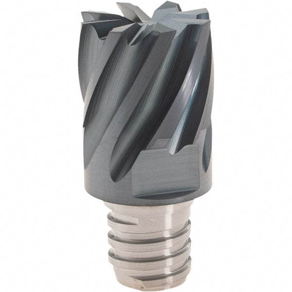 Iscar - MM EC Grade IC908 Carbide End Milling Tip Insert - TiAlN Finish, 8 Flutes, 5/8" Cutting Diam, 0.47" Depth of Cut, 0.81" Extension, 30° Helix - Exact Industrial Supply