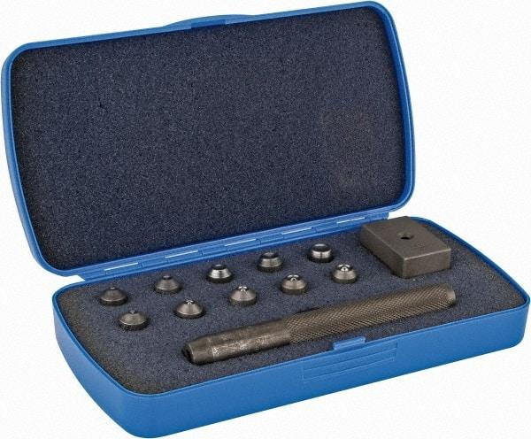 US Airtool - 1/16 to 3/16" Hand Flaring Kit - Adapto Kit for Semi-Tubular Rivets - Exact Industrial Supply