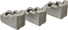 Atlas Workholding - 10" Max Chuck Diam Compatibility, Hard Steel 1.5mm x 60° Serrated Hard Lathe Top Jaws - 1.57" Wide x 2.95" Long x 1.96" High - Exact Industrial Supply