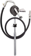 PRO-LUBE - Oil Lubrication 10 Gal/min Flow Cast Iron Rotary Hand Pump - For 15 to 55 Gal Container, Use with Alcohols, Gasoline, Naphtha & Solvents, Do Not Use with Water-Based Media - Exact Industrial Supply