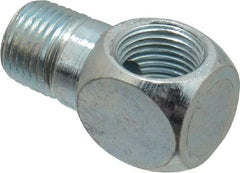PRO-LUBE - 90° Head Angle, 1/8-27 NPT Steel Grease Fitting Adapter - 1/2" Hex - Exact Industrial Supply