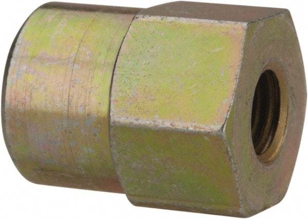 PRO-LUBE - Straight Head Angle, 1/4-28 NPT Steel Grease Fitting Adapter - 1/2" Hex - Exact Industrial Supply
