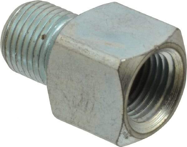 PRO-LUBE - Straight Head Angle, 1/8-27 NPT Steel Grease Fitting Adapter - 1/2" Hex - Exact Industrial Supply