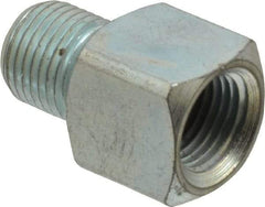 PRO-LUBE - Straight Head Angle, 1/8-27 NPT Steel Grease Fitting Adapter - 1/2" Hex - Exact Industrial Supply