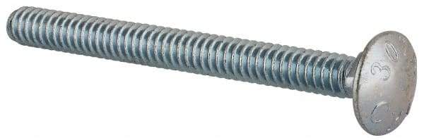 Value Collection - #10-24 UNC 2" Length Under Head, Standard Square Neck, Carriage Bolt - Grade 2 Steel, Zinc-Plated Finish - Exact Industrial Supply