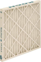 Made in USA - 10" Noml Height x 20" Noml Width x 1" Noml Depth, 80 to 85% Capture Efficiency, Wire-Backed Pleated Air Filter - MERV 13, Synthetic, Integrated Beverage Board Frame, 300 Max FPM, 425 CFM, For Any Unit - Exact Industrial Supply