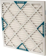 Made in USA - 20" Noml Height x 20" Noml Width x 1" Noml Depth, 80 to 85% Capture Efficiency, Wire-Backed Pleated Air Filter - MERV 13, Synthetic, Integrated Beverage Board Frame, 300 Max FPM, 840 CFM, For Any Unit - Exact Industrial Supply