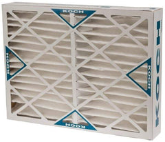 Made in USA - 18" Noml Height x 24" Noml Width x 4" Noml Depth, 80 to 85% Capture Efficiency, Wire-Backed Pleated Air Filter - MERV 13, Synthetic, Integrated Beverage Board Frame, 500 Max FPM, 1,500 CFM, For Any Unit - Exact Industrial Supply