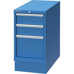 LISTA - 3 Drawer, 66 Compartment Bright Blue Steel Modular Storage Cabinet - Exact Industrial Supply