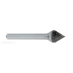 ‎SJ-1 -6mm × 60mm LOC × 6mm Shank × 50mm OAL 60 Degree Cone Carbide Medium Tough Cut Burr - Exact Industrial Supply