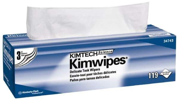 Kimtech - Dry Clean Room/Lab/Critical Task Wipes - Pop-Up, 11-3/4" x 11-3/4" Sheet Size, White - Exact Industrial Supply