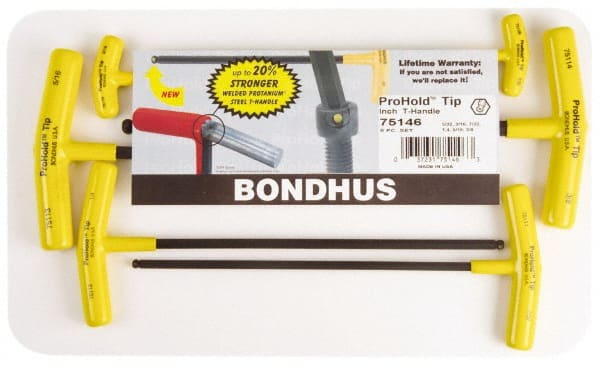 Bondhus - 6 Piece T-Handle Hex Key Set - Exact Industrial Supply