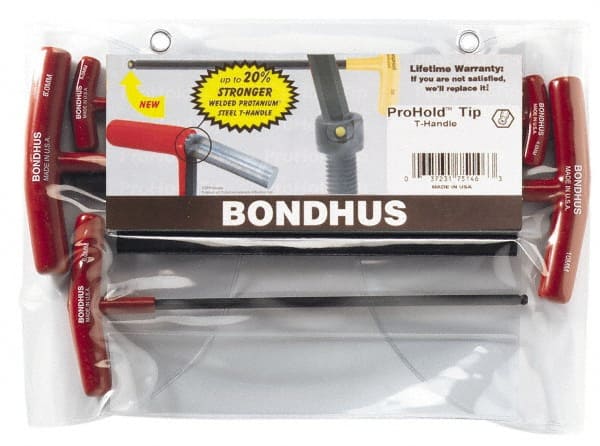 Bondhus - 5 Piece T-Handle Hex Key Set - Exact Industrial Supply