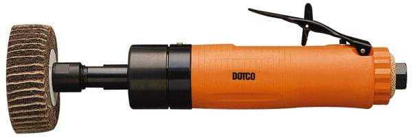 Dotco - 4" Pad Diam, 3,200 RPM, 0.9 hp, Handheld Pneumatic Buffer - 38 CFM, 1/4" Spindle Thread, 1/4" Inlet - Exact Industrial Supply