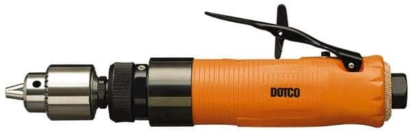 Dotco - 1/4" Keyed Chuck - Inline Handle, 4,750 RPM, 0.4 hp, 90 psi - Exact Industrial Supply