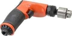 Dotco - 1/4" Keyed Chuck - Pistol Grip Handle, 3,200 RPM, 0.4 hp, 90 psi - Exact Industrial Supply