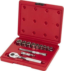 Proto - 12 Piece 3/8" Drive Socket Set - 6 Points, 3/8" to 7/8" Range, Inch Measurement Standard - Exact Industrial Supply