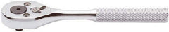 Proto - 1/4" Drive Pear Head Ratchet - Chrome Finish, 5" OAL, 24 Gear Teeth, Standard Knurled Handle, Sealed Head - Exact Industrial Supply